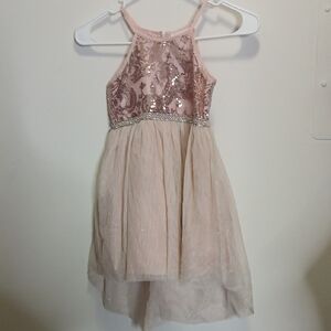 Young Land Girls Sequin Sparkling High Low Dress Size 5